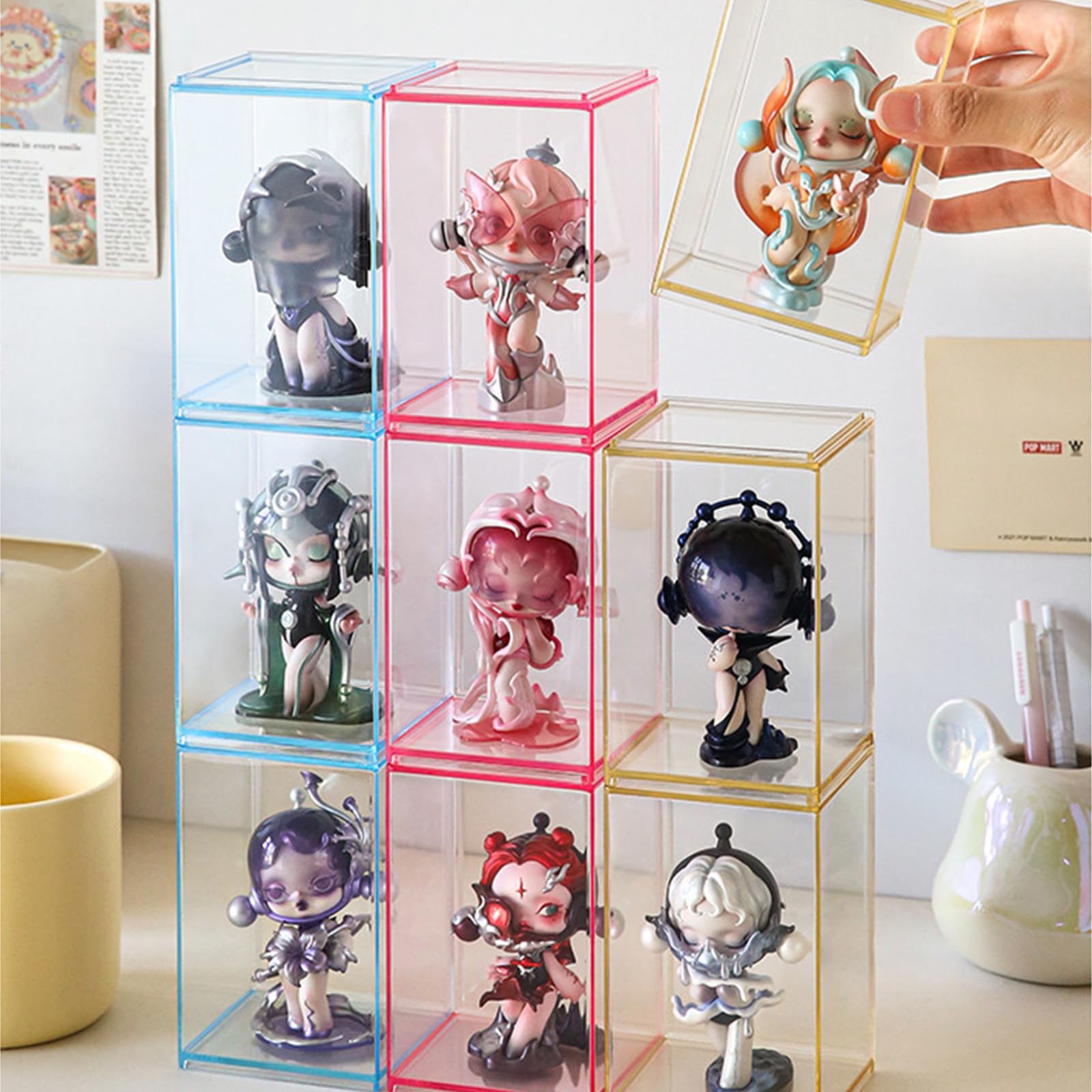 Pop Display Shelf - Figuras coloridas da vitrine acrílica para