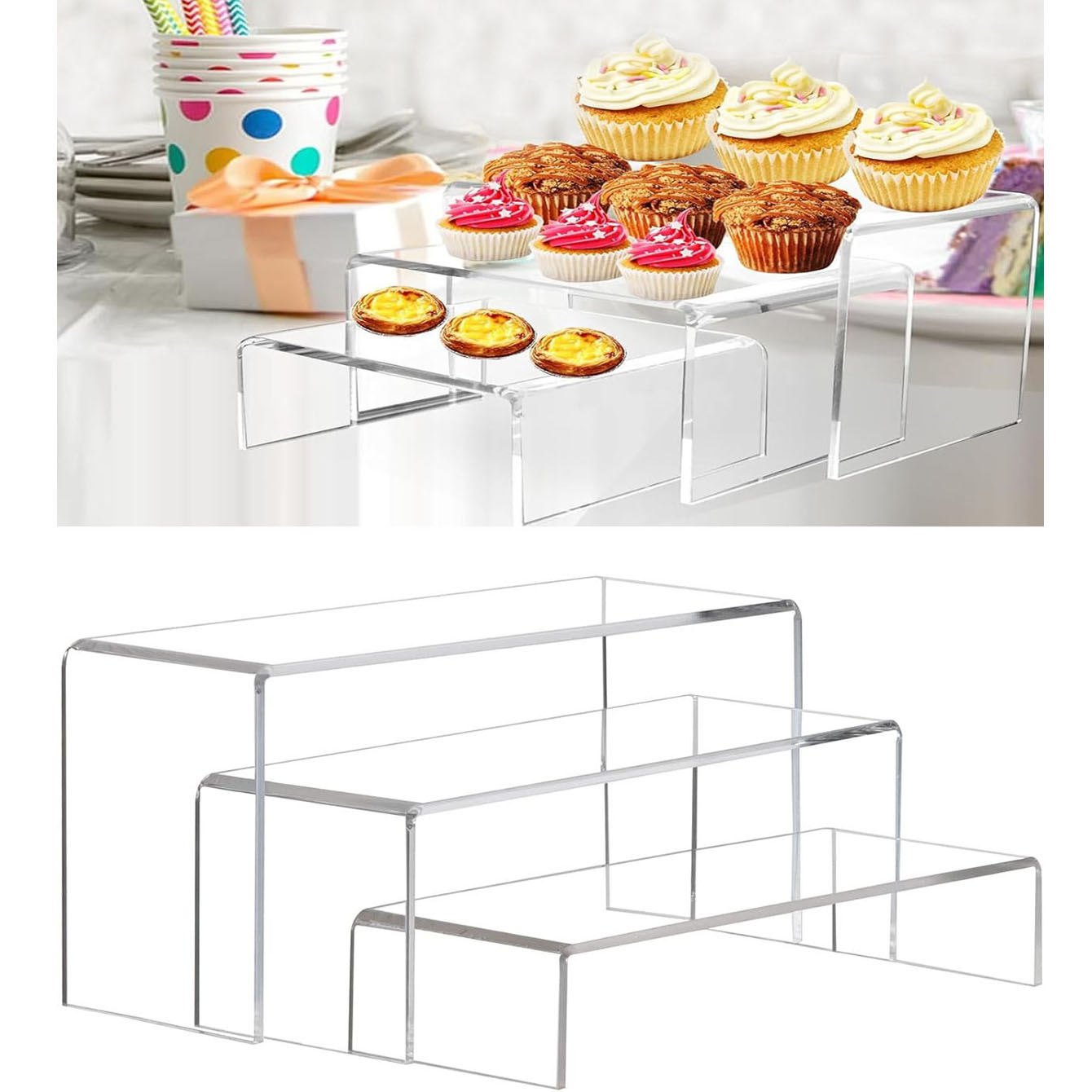 Pop Display Shelf - 3 peças de prateleiras de acrílico