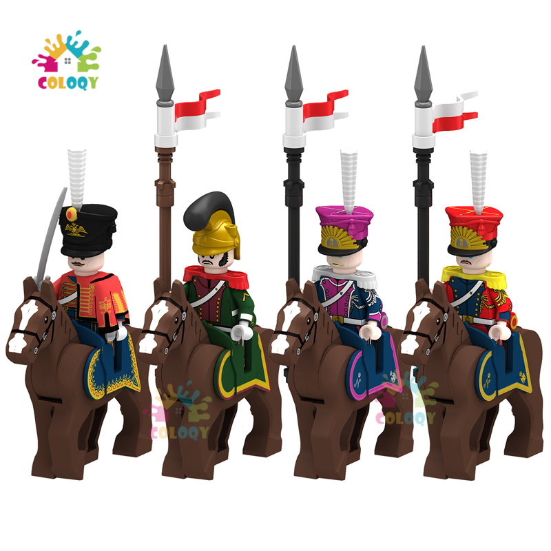 Lego Minifigure Holder - Crianças brinquedos cavalaria napoleônica blocos de