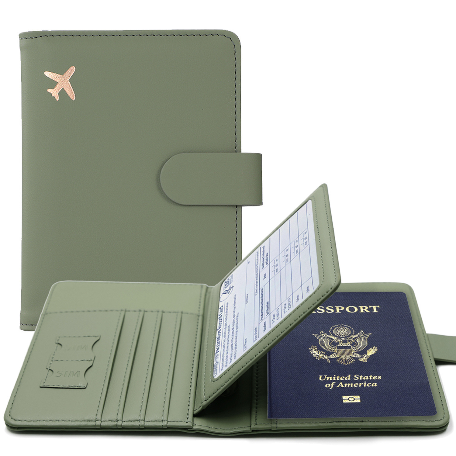 Card Top Loader - Capa para passaporte rfid, porta-passaporte multifuncional,