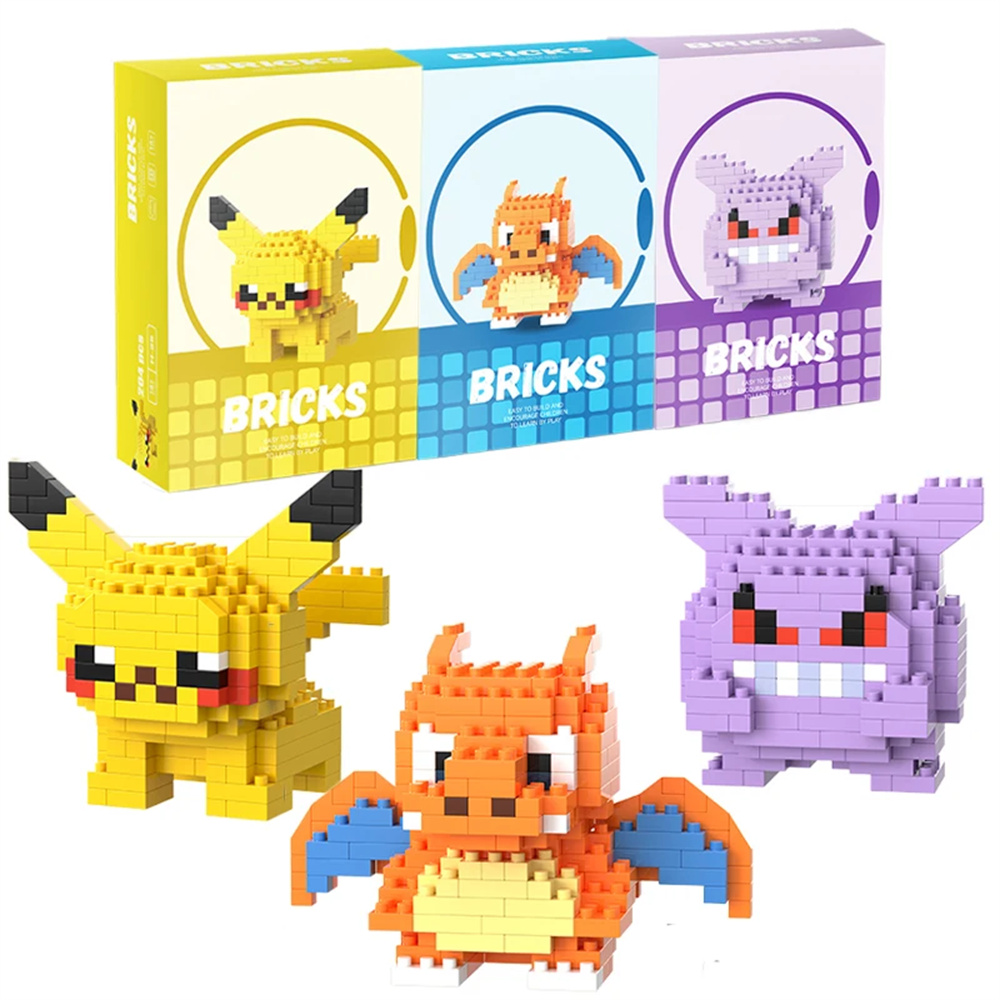 Building Block Mini - Blocos de Construção Micro Pokemon Pikachu