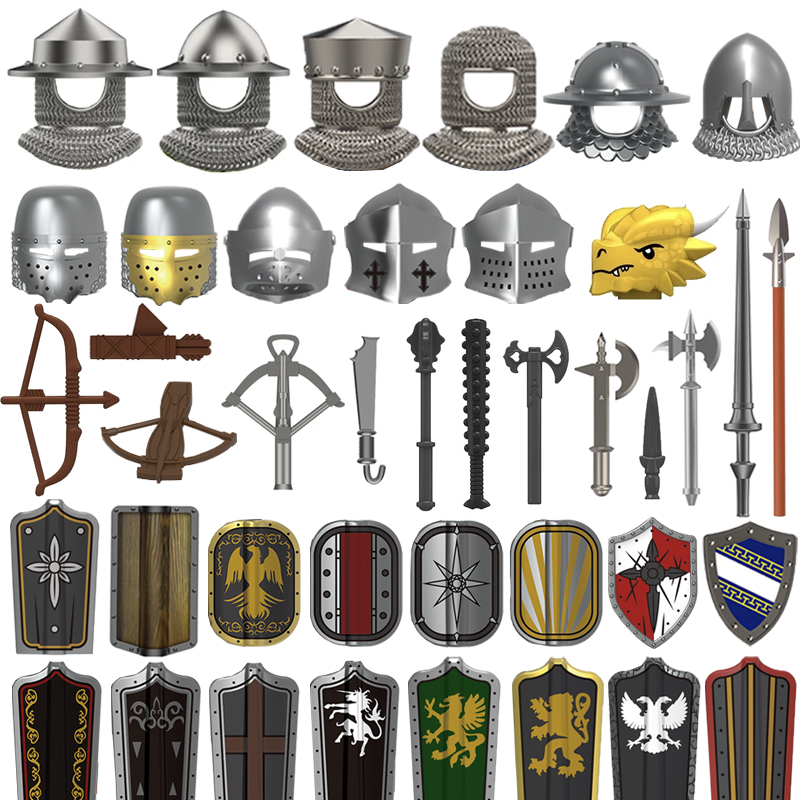 Lego Minifigure Holder - Castelo medieval soldado figuras de ação