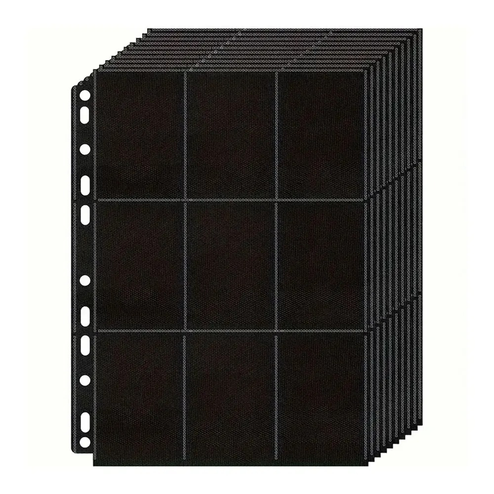 Trading Card Binder - Pacote com 10 páginas pretas para