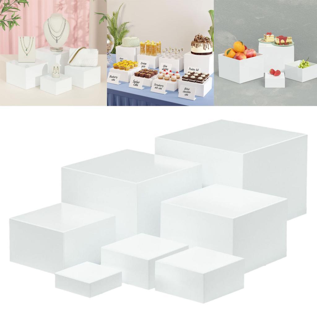 Display Risers Set - 7 peças acrílico cubo caixa de
