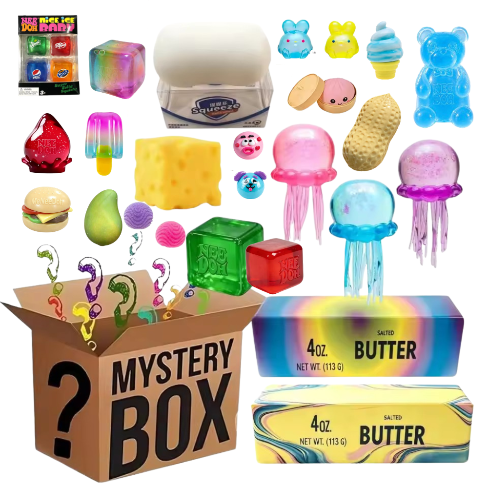 Mystery Box Blind Bag - Caixa Surpresa de Brinquedos Fidget, Comida