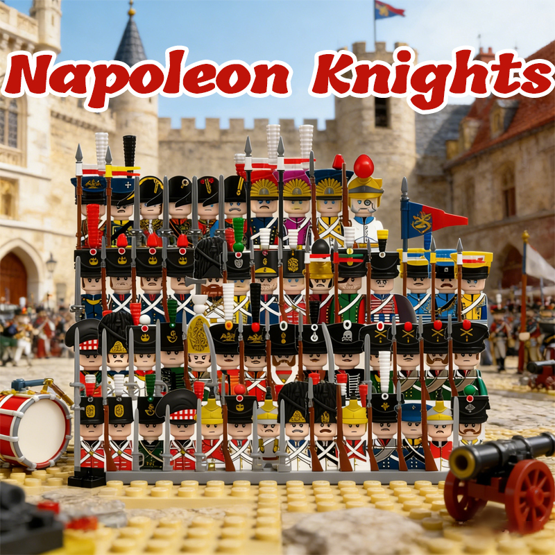 Lego Minifigure Holder - Blocos de construção de cavaleiro castelo