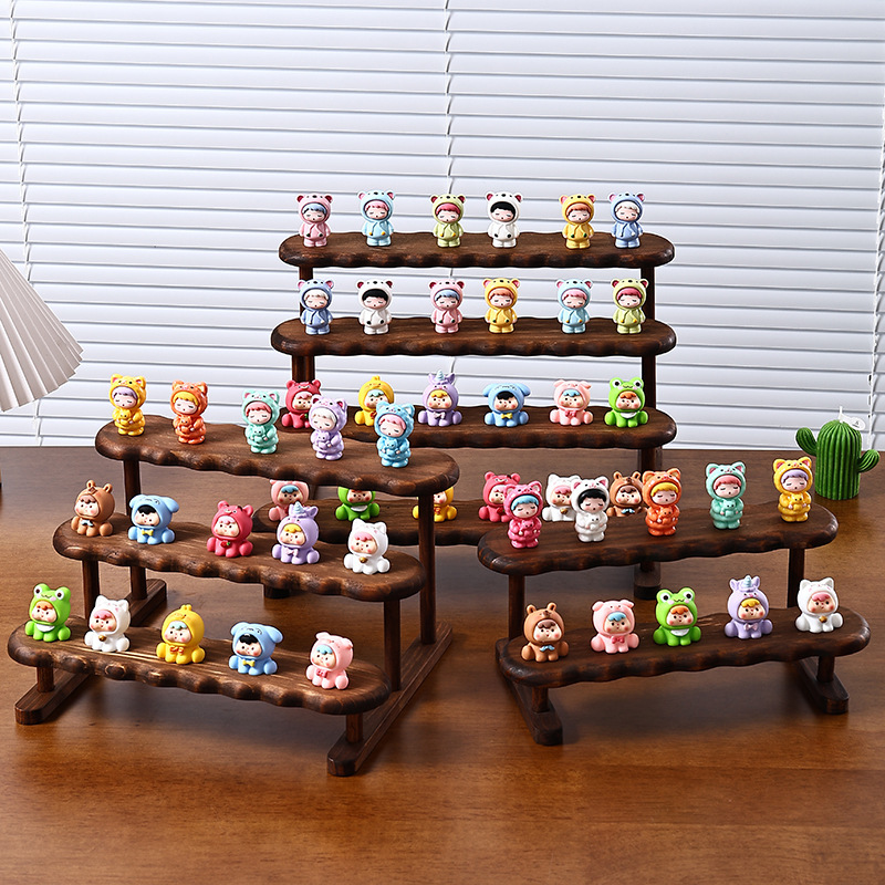 Display Risers Set - Prateleira riser de exibição de madeira,