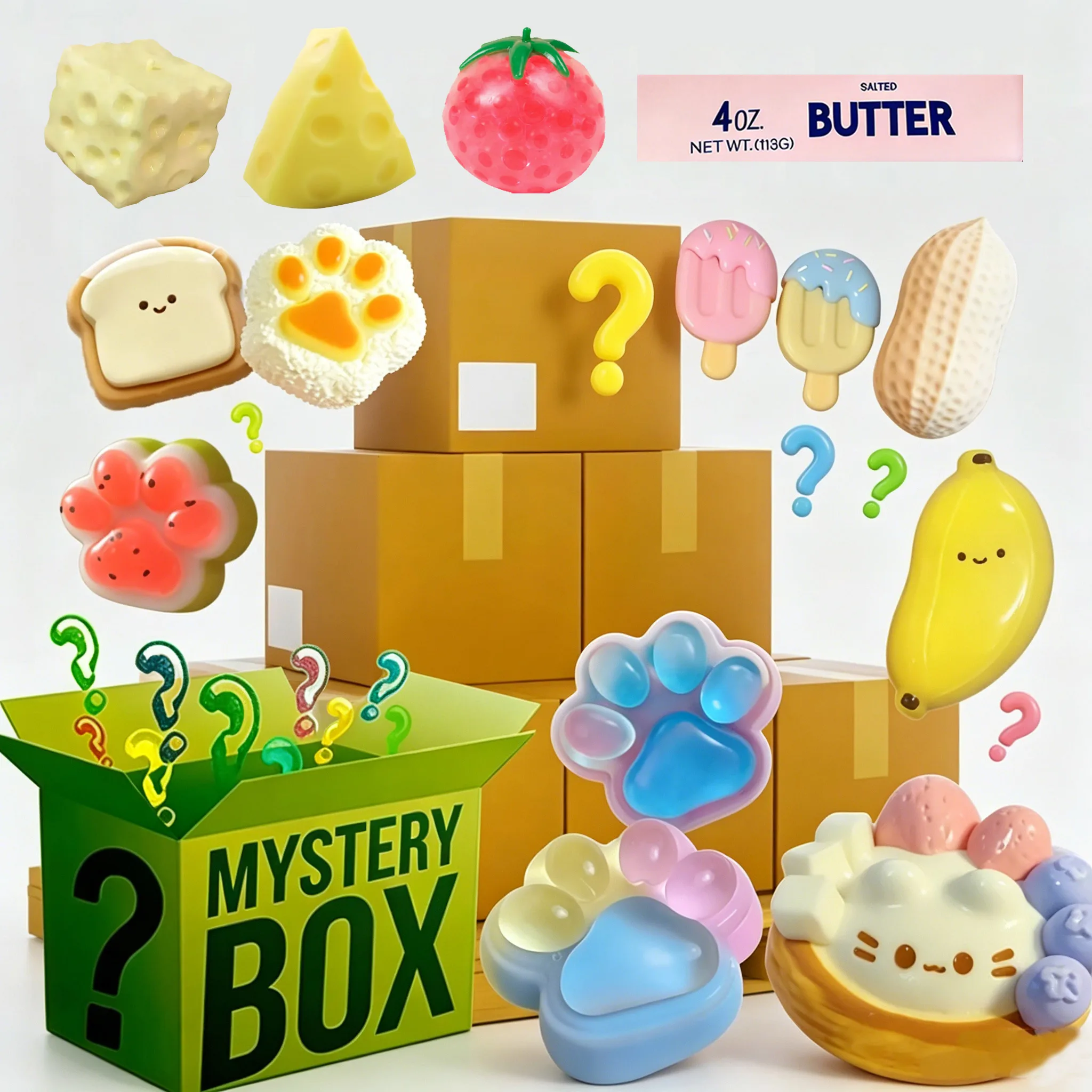 Mystery Box Blind Bag - Caixa Surpresa Misteriosa: Squishy Mochi Pata