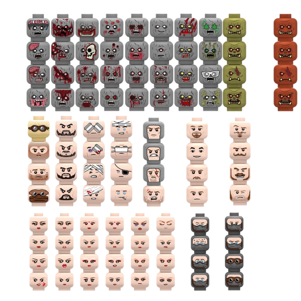 Lego Minifigure Holder - Blocos de Montar de Cabeças com