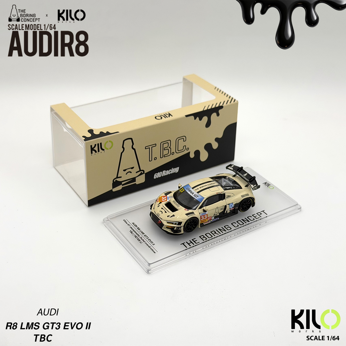Kilo Works × TBC 1:64 Audi R8  - Die Cast Car 1 64 avaliação e preço