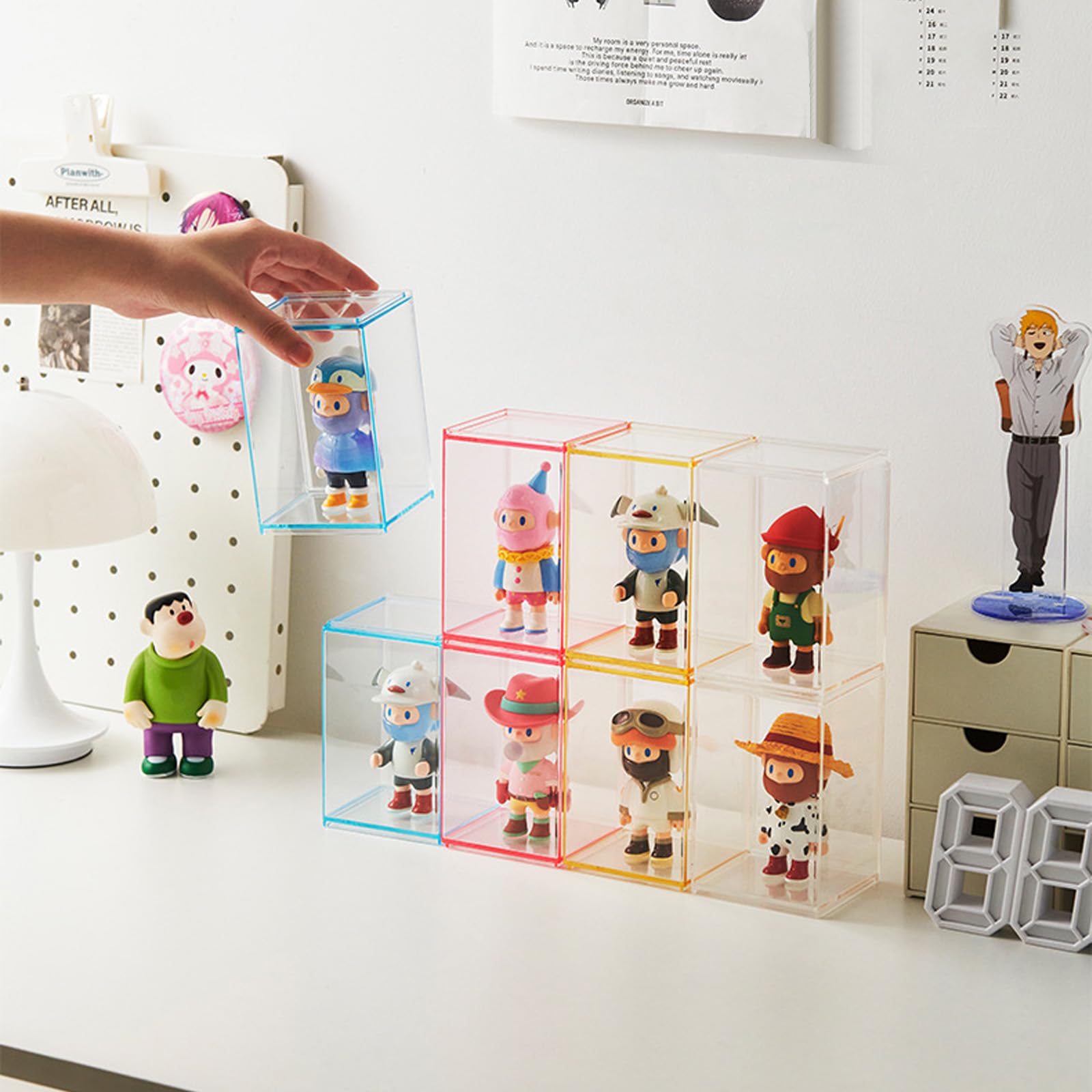 Figuras coloridas da vitrine a - Pop Display Shelf avaliação e preço