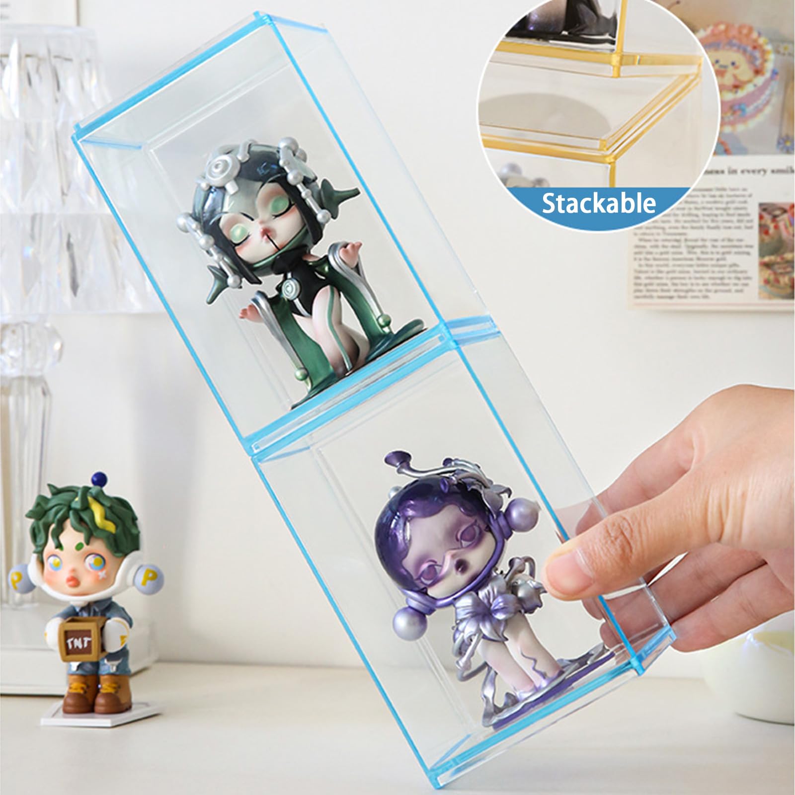 Figuras coloridas da vitrine a - Pop Display Shelf avaliação e preço