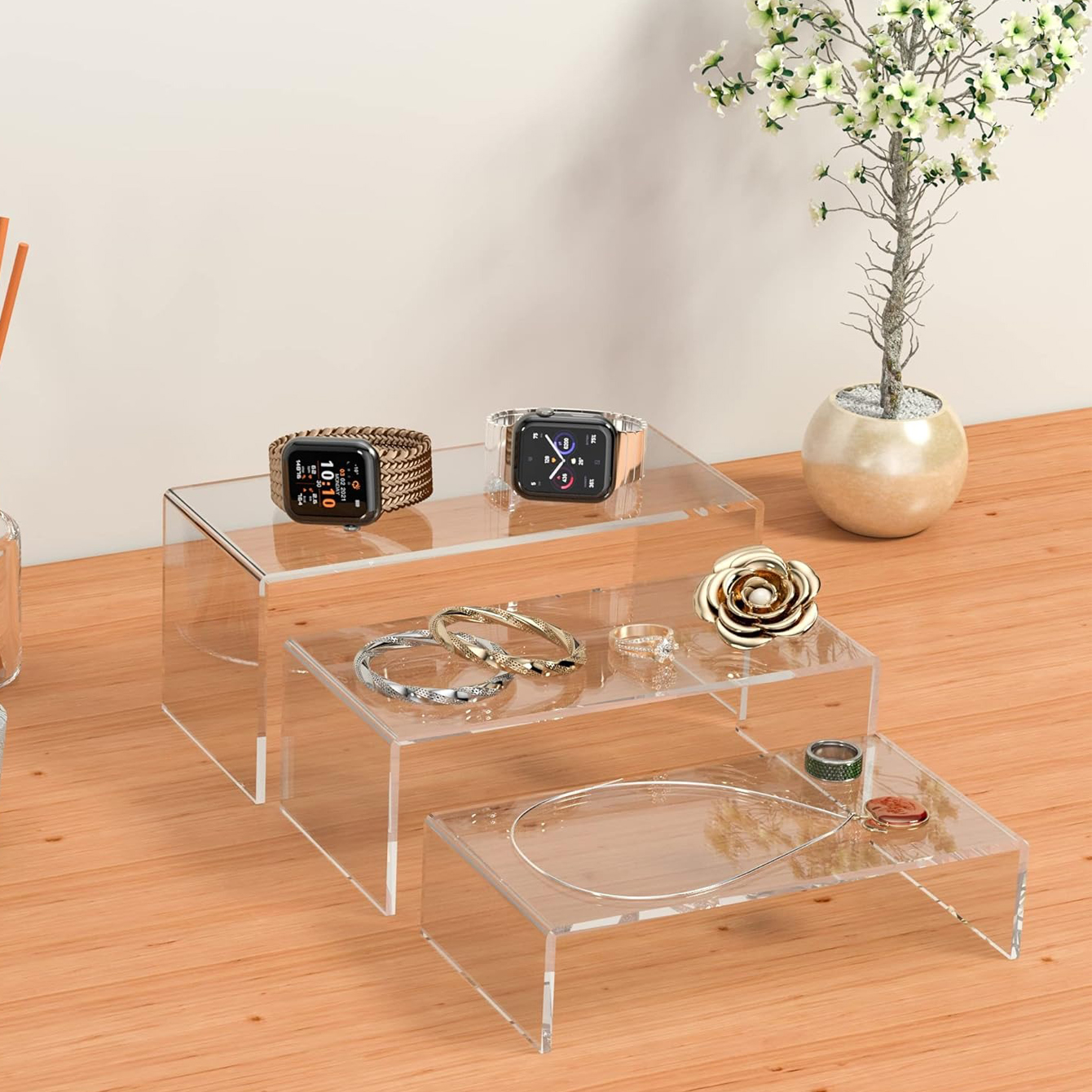 3 peças de prateleiras de acrí - Pop Display Shelf avaliação e preço