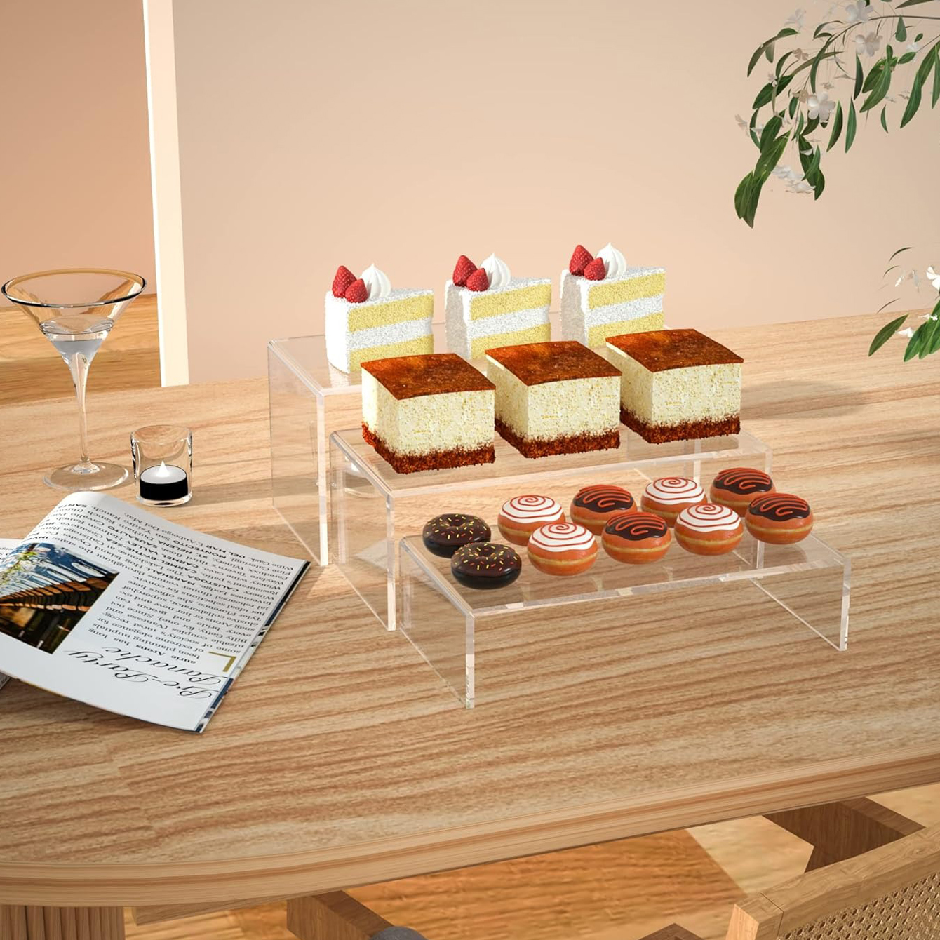 3 peças de prateleiras de acrí - Pop Display Shelf avaliação e preço