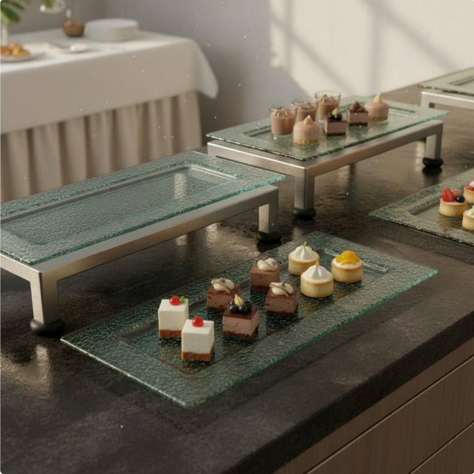 Suporte de Servir de 3 Camadas - Display Risers Set avaliação e preço