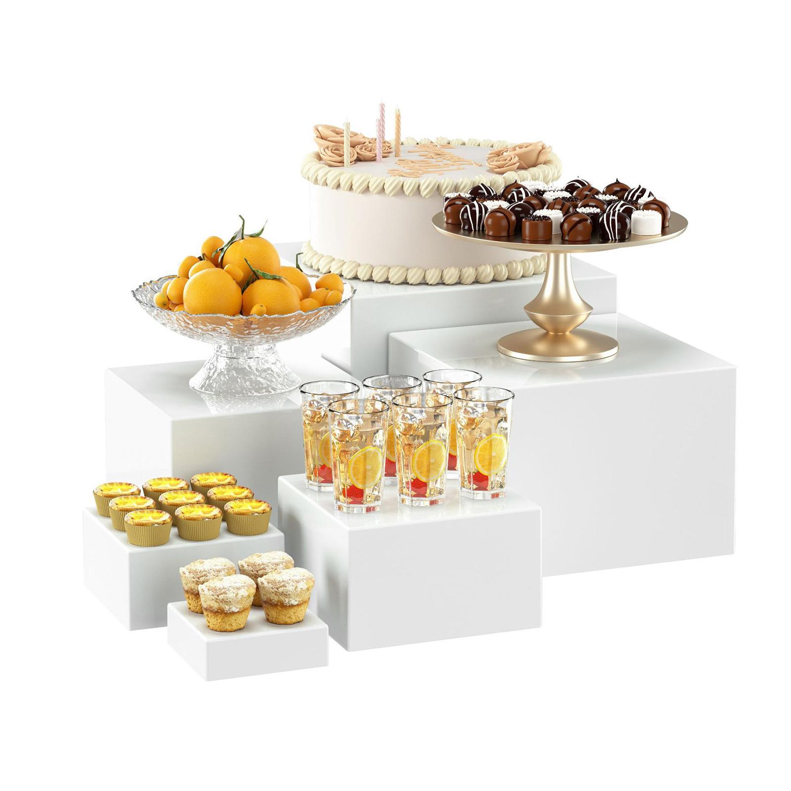 6x acrílico buffet riser sobre - Display Risers Set avaliação e preço
