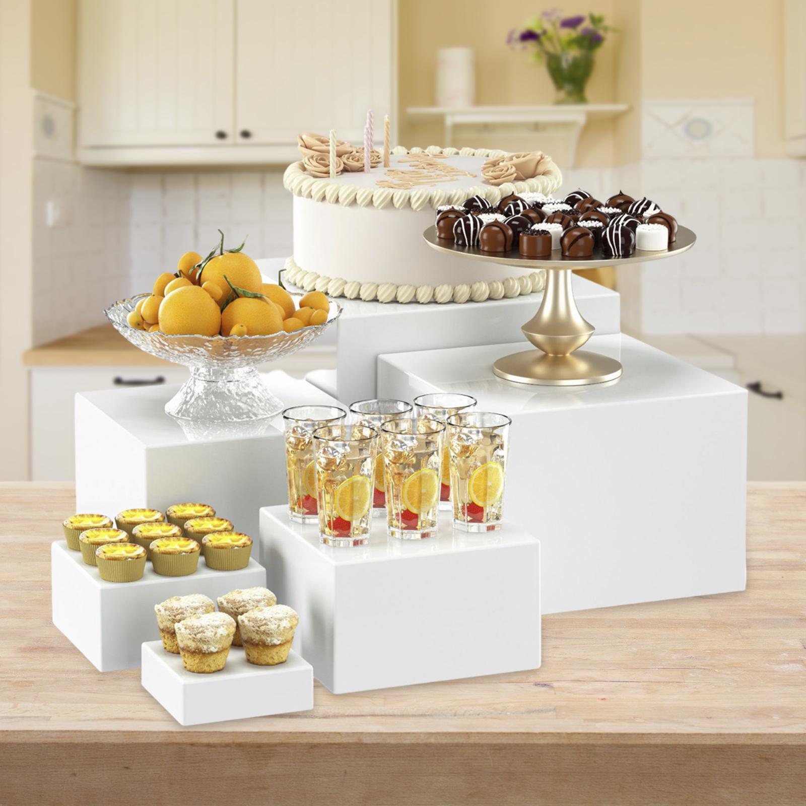 6x acrílico buffet riser sobre - Display Risers Set avaliação e preço