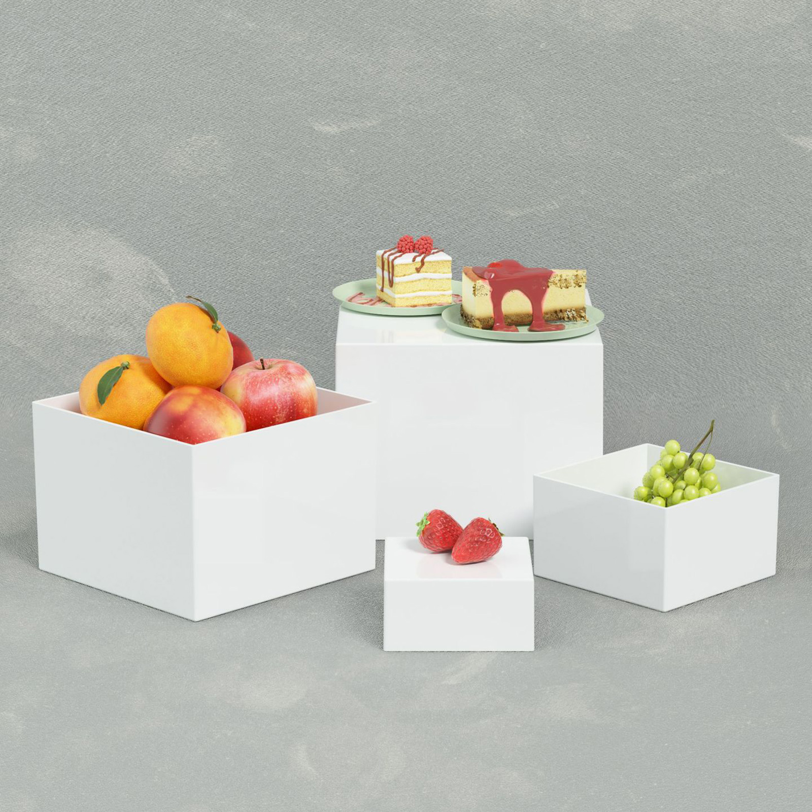 6x acrílico buffet riser sobre - Display Risers Set avaliação e preço