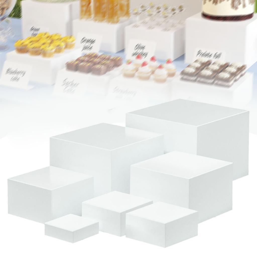 7 peças acrílico cubo caixa de - Display Risers Set avaliação e preço