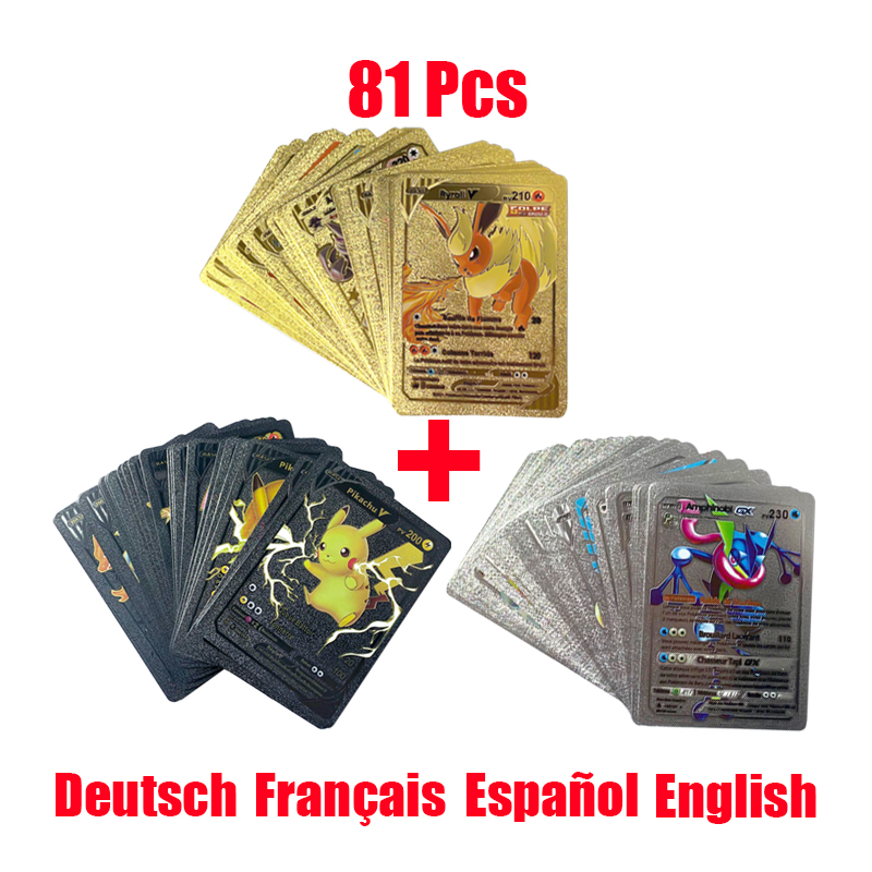 81-15 pçs cartões pokemon ouro - Pokemon Binder Card avaliação e preço