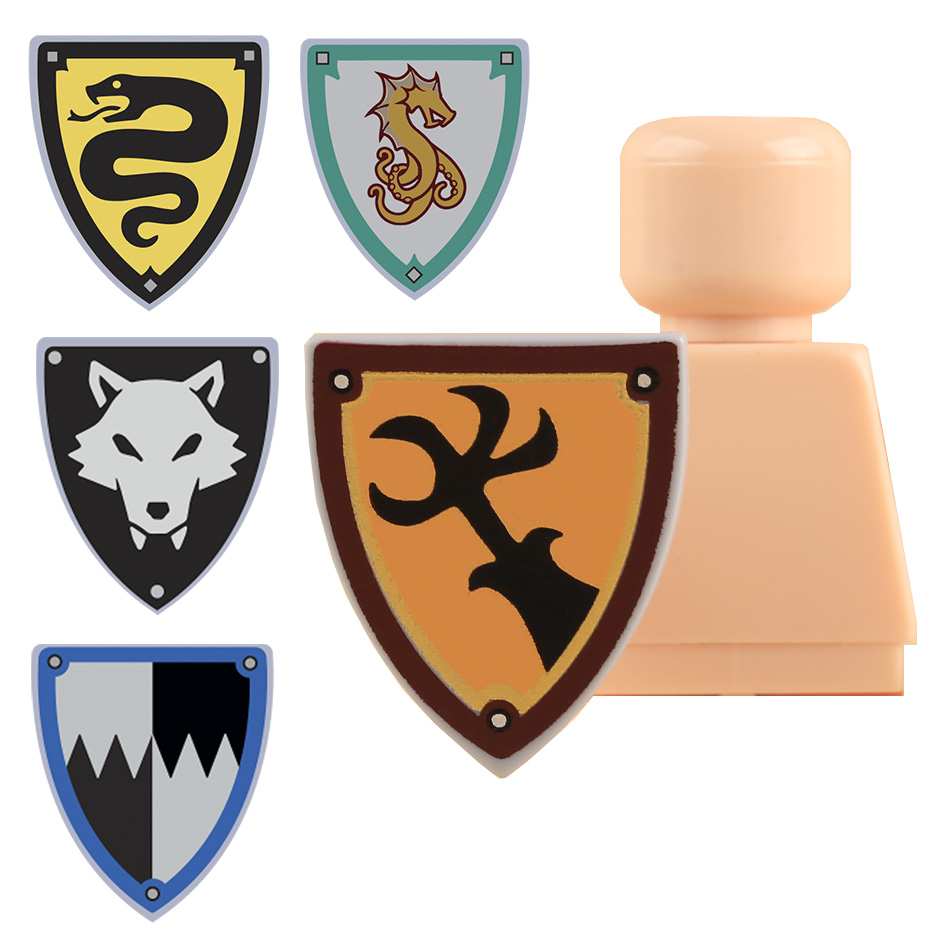 MOC Cavaleiros Medievais Escud - Lego Minifigure Holder avaliação e preço